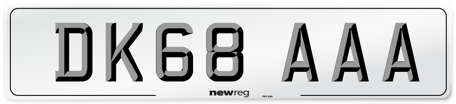 DK68 AAA Number Plate from New Reg